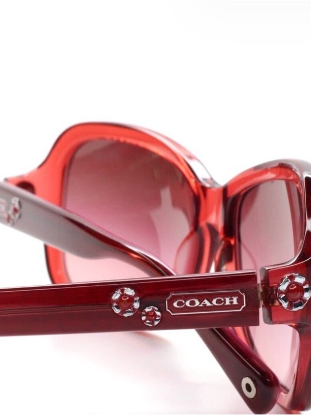 Coach Ciara Burgundy Sunglasses with the Beautiful Classic Daisies